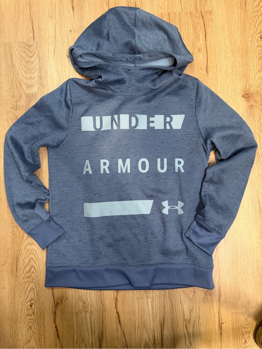 Under Armour Heather Blue Logo Pullover Hoodie